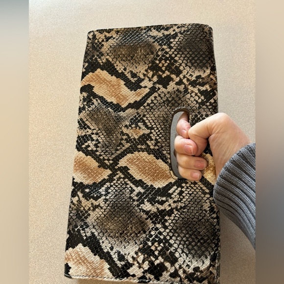 Nine West Snake Print Clutch - Picture 7 of 7